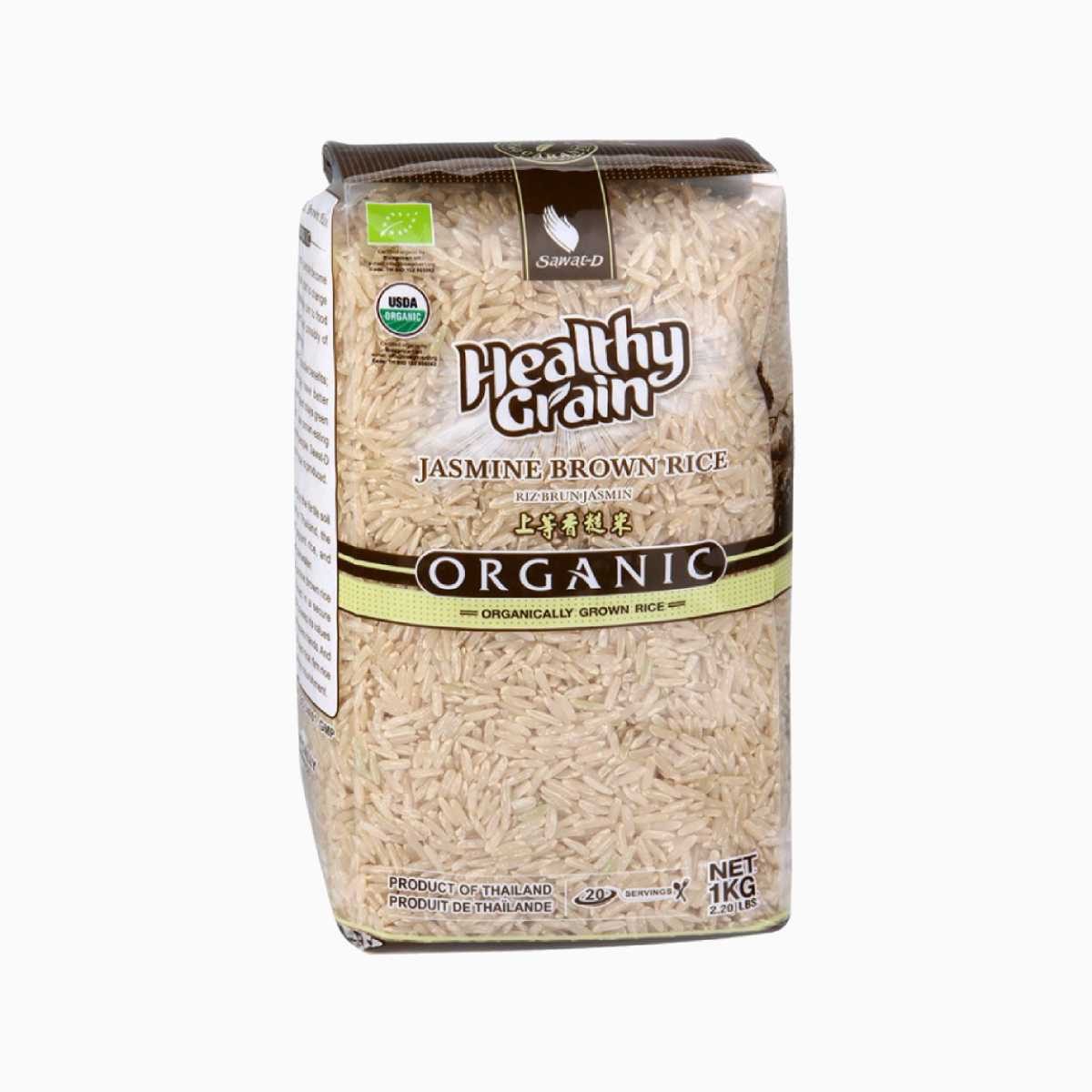 Рис органический коричневый Жасмин, Sawat-D, 1 кг