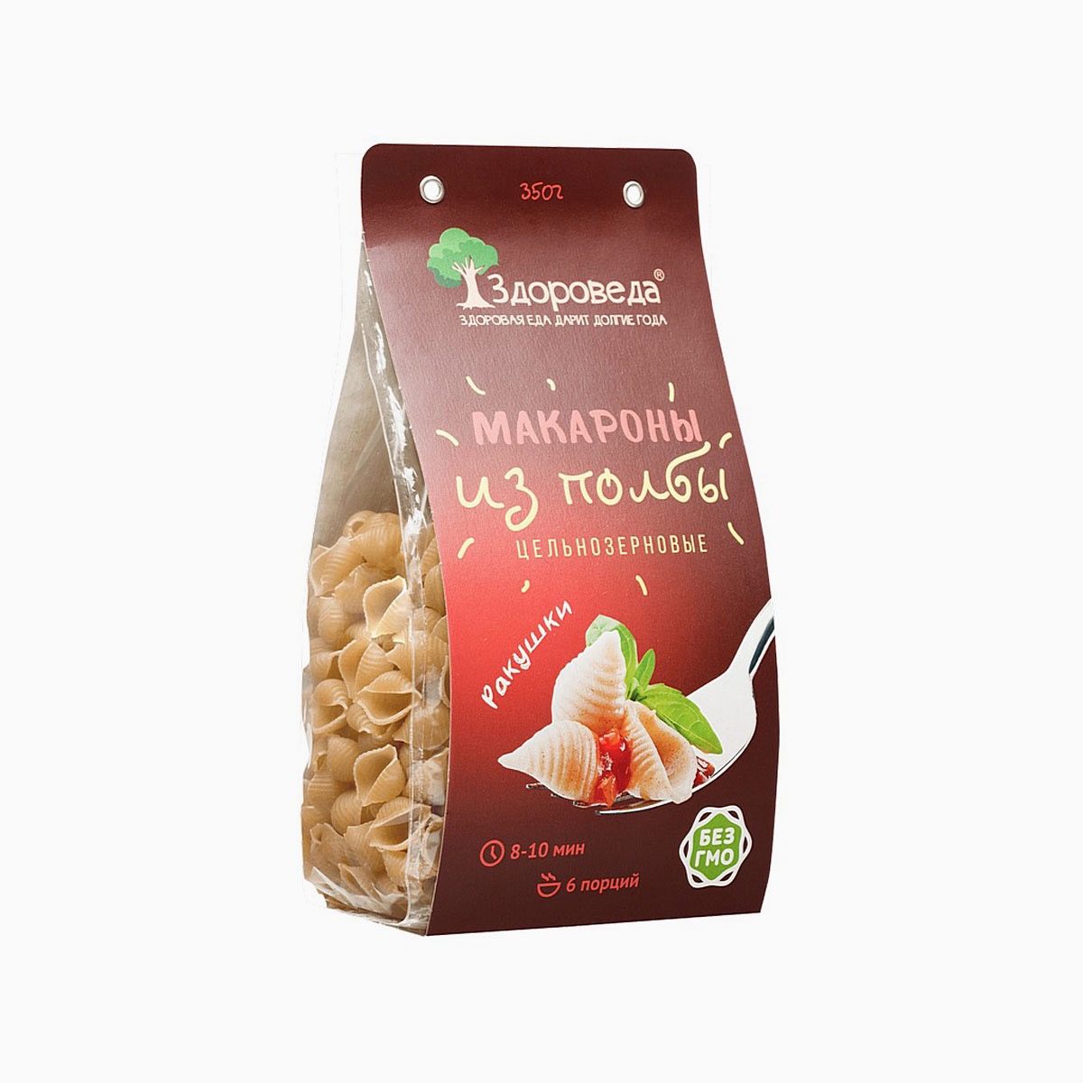 Макароны цельнозерновые из полбы Ракушки, Здороведа, 350 гр | FoodPort  Market