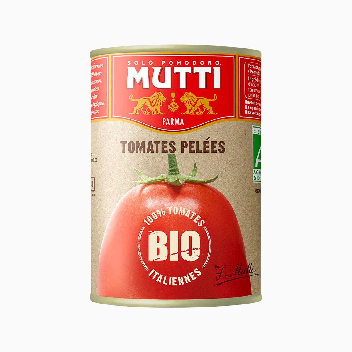 Томаты очищенные целые в томатном соке БИО, Mutti, 400 гр